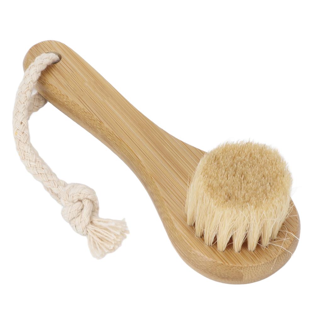 Массажная щетка портативная деревянная мягкая ручная щетка для массажа лица и тела, чистки и ухода