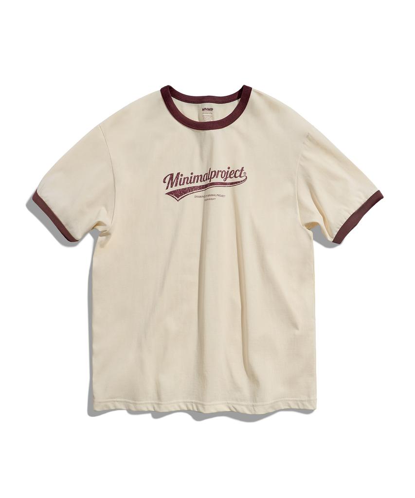 MINIMALPROJECT Washed Drawing Ringer Short Sleeve T-Shirt Mst185 [Ivory]