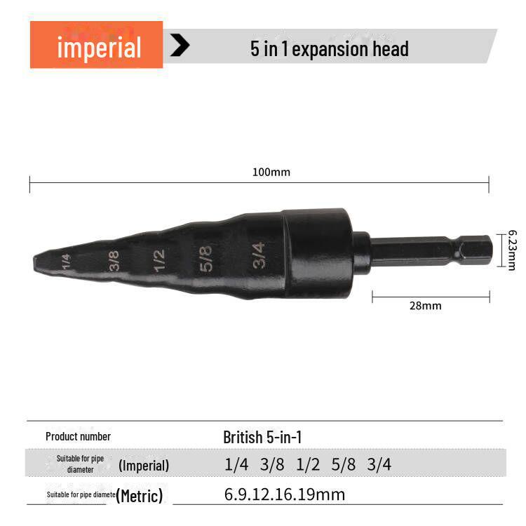 Набор инструментов для расширения медных труб с шестигранной рукояткой для использования в кондиционерах и электродрелях