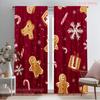 2pcs,2D Plane Printing Pattern Curtains Christmas Cookies Snowflakes Candy (2) Versatile Fabric (without Rod) Versatile All