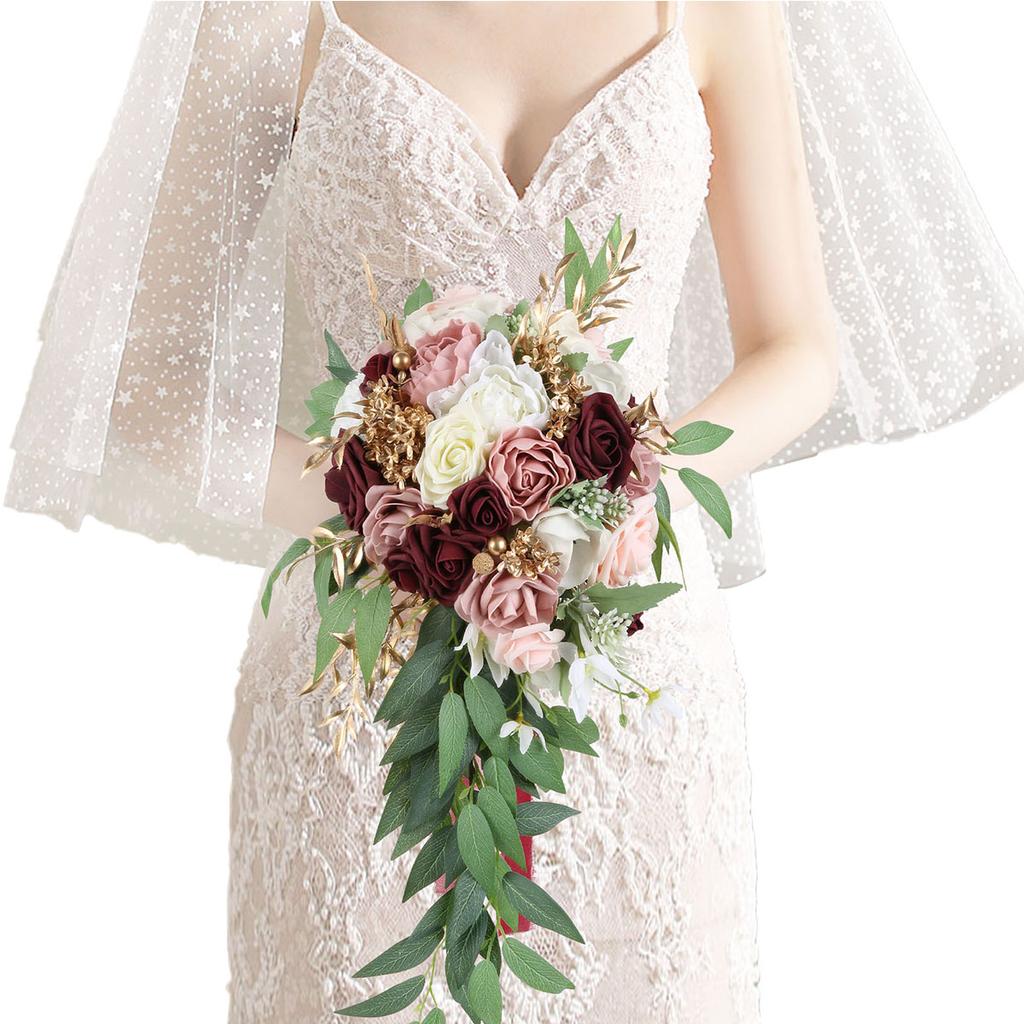 1шт искусственный букет каскадные искусственные цветы свадебные букеты для невесты свадебные букеты для невесты для свадебной церемонии и годовщины