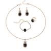 European & American Trendy Diamond Teardrop Jewelry Set: Necklace, Ring, Bracelet, Earrings