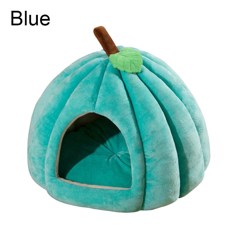 3D Pumpkin Pet House Semi-enclosed Removable Bottom Non-slip Soft PP Cotton Winter Cat House Tent For Pet Mat Washable Cave