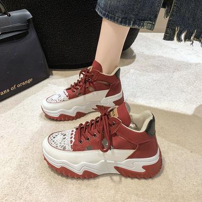 Баотоу женские туфли на скрытой платформе, полые сандалии 2025 весна-лето новая универсальная дышащая спортивная обувь на толстой подошве, женская