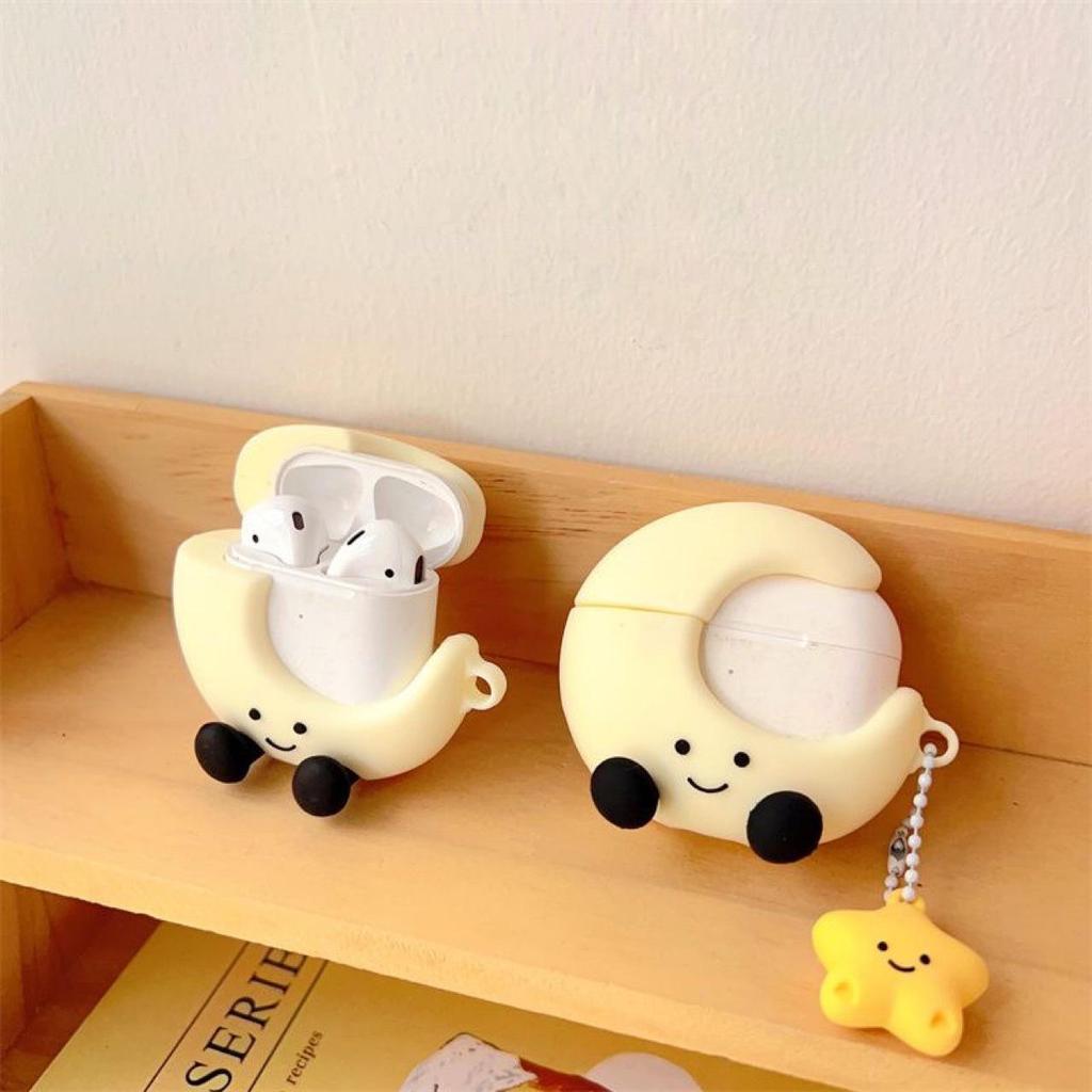 Мультяшный чехол из силикона с Луной и Звездами для Apple AirPods Pro 3