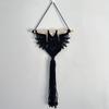 Хэллоуин Летучая мышь Макраме Настенное панно Геометрическое искусство Декор Ручная работа Плетеный Готический орнамент Для спальни Черный Прочный Легкая установка