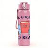 1PC It Is A Good Day To Read Book Art 750ml Color Plastic Water Bottle Leakproof Flip Straw Lid For Sports Office Home Use