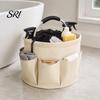 Foldable Storage Bag with Handle & Drawstring, Waterproof Oxford Cloth Pouch Housekeeping Tool Kit Multi-Pockets, Large Cleaning Tools Organizer