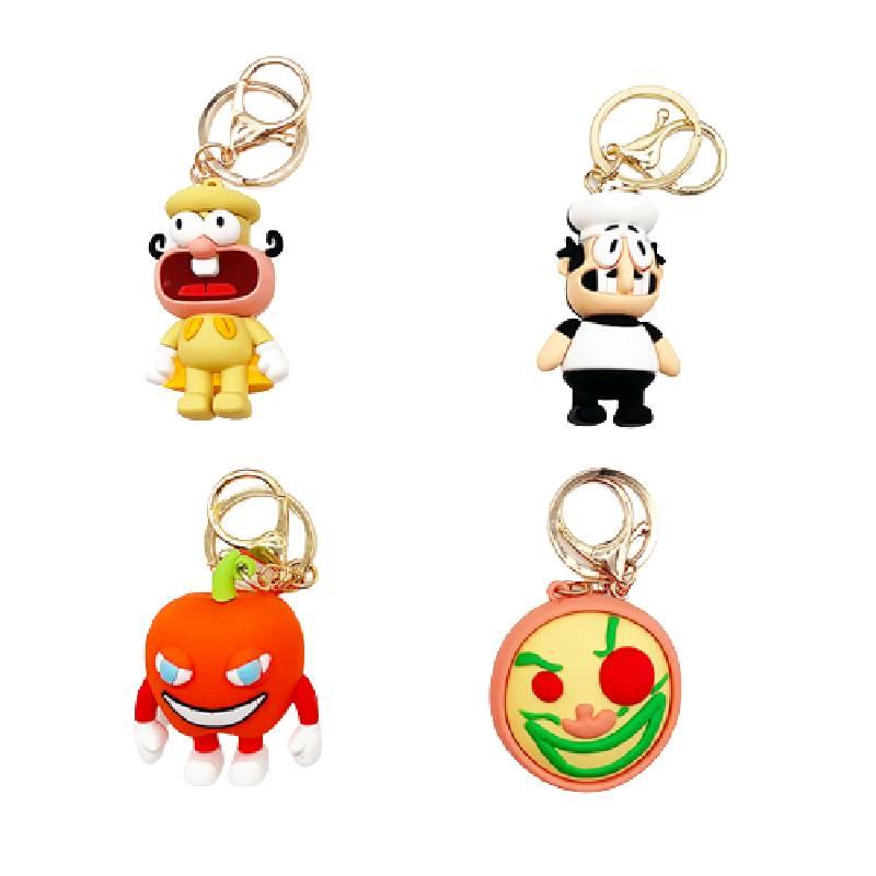 Tower Pizza Keychain Pepper Chef Pendant Cartoon Characters Decoration Accessory
