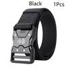 Automatic Buckle Tactical Belts Men's Woven Nylon Military Belt Durable Black Outdoor Army Hunting Golf Waist Belt