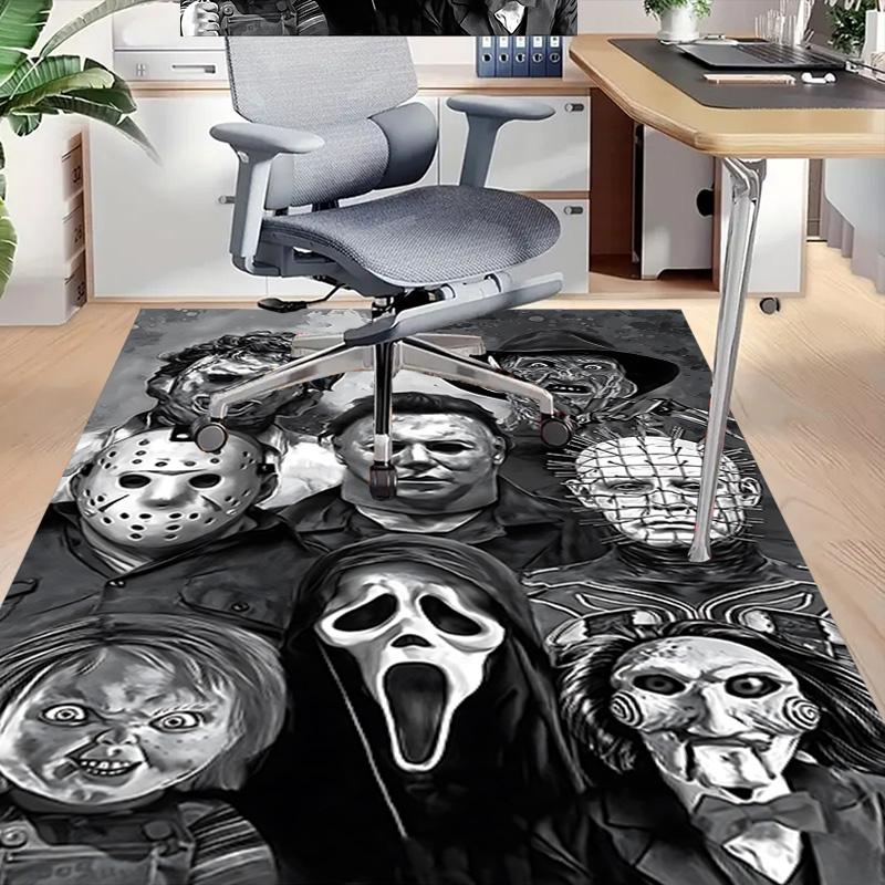 Horror Icons Collage Carpet For Playroom Bedroom Living Room Sofa Home Decorkids Game Area Rug Nonslip Floor Mat