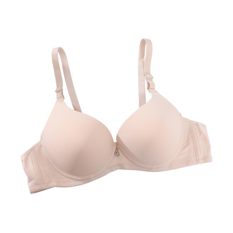 Japanese Style Smooth Seamless Push-Up Bra for Women - Thin Top, Thick Bottom, Solid Color