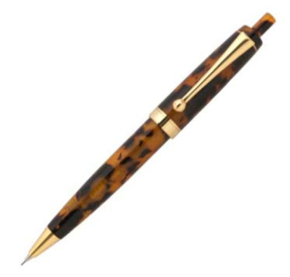 Seisakusho acetate mechanical Onishi knock-type pencil (tortoiseshell)