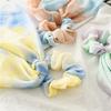 Летний новый тонкий двухслойный шифоновый резинка-галстук с лентой для женских причесок в пучок, тай-дай