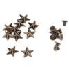 10pcs Metal Star Stud Rivet Spike Screw for Leathercraft Bags Shoes DIY Decoration(14mm Bronze)