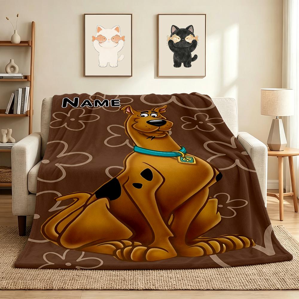 Custom Name Scooby Doo Adventure Flannel Blanket Throw Blanket Soft Warm Sofa Bed home Decor Unique Gift
