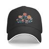Chrysanthemum Watercolor & Pen Pattern - Cornflower Blue Cap Fashion Casual Baseball Caps Adjustable Hats Customizable
