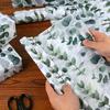 50 Pieces of Eucalyptus Gift Wrapping Paper Towels - Translucent, Recyclable with a Chic Botanical Design. Ideal for Weddings and Birthdays,