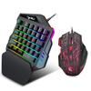 J50 Ergonomic Keyboard Mouse Combo Colorful Backlight One Handed Wired Gaming Keyboards 5500DPI PC Gamer Set for CS PUBG