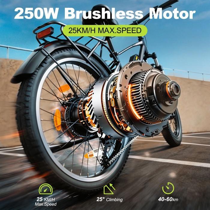 AVDLEU - Vélo Électrique 27.5" - Moteur 250W - Batterie 36V 12.8Ah - 60 à 120km (Mode ASSIST) - 7 vitesses SHIMANO