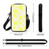 Celestial Gold Starry Night Print Crossbody Phone Bag, Festive Xmas Pattern Small Shoulder Pouch, Adjustable Strap Lightweight Mobile Purse for Holida