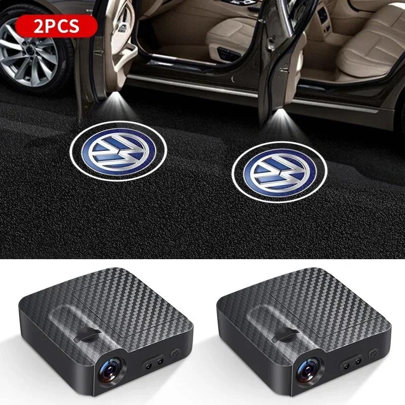 VW Для Volkswagen Автомобильный Значок Беспроводная Подсветка Приветствия Автоматическая Дверная Подсветка Приветствия Светодиодный Проектор Для Volkswagen CC R-Line GTI T5 Golf T