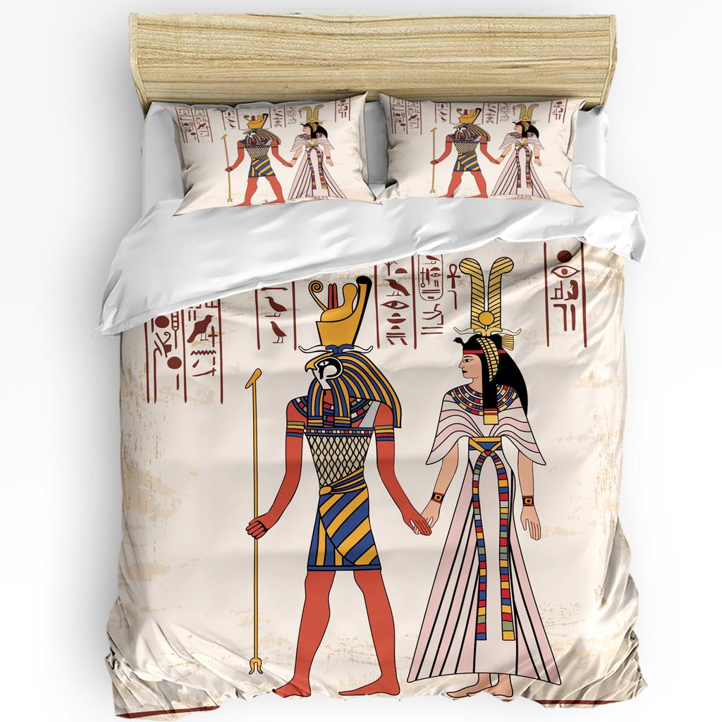 3Pcs Bedding Collection Cleopatra Egyptian Queen Culture Home Textile Duvet Cover Pillow Case Boy Kid Teen Girl Bedding Covers Collection