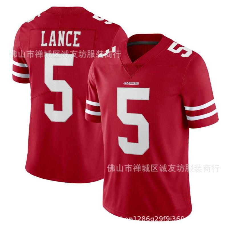 NFL 49ers Trey Lance Jersey Mens Red Vintage Football Size S-XXXL