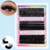 12 Rows of 3D Segmented Hairs 60D+80D+100D Black Fluffy Tufted False Eyelashes CC\D\DD Eyelashes Grafted At Home.