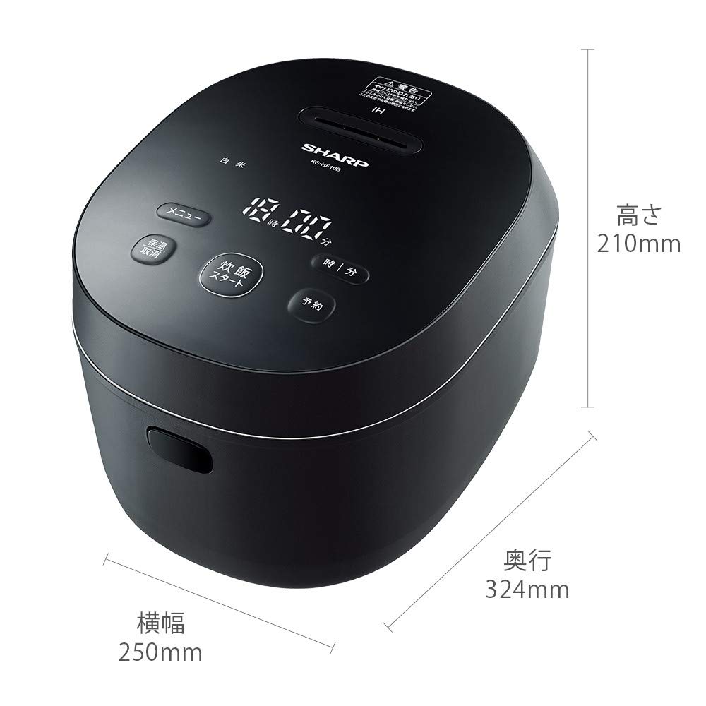 Sharp Rice Cooker Cups IH Type PLAINLY Heat Control Black 5.5 Takumi's KS-HF10B-B