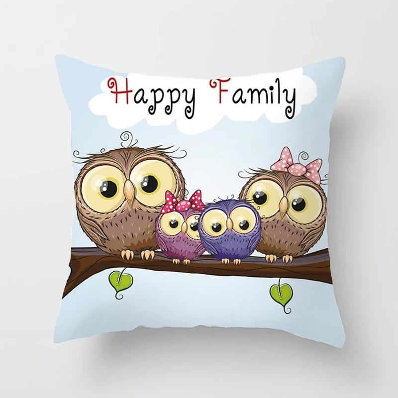 Милые наволочки на подушки с совами  Удобная наволочка x Декоративные подушки для дивана, кровати, машины, пледа, домашнего декора