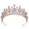 A Baroque Water Drop Diamond Princess Crown Birthday Performance Headwear Wedding Dress and Evening Gown Accessories