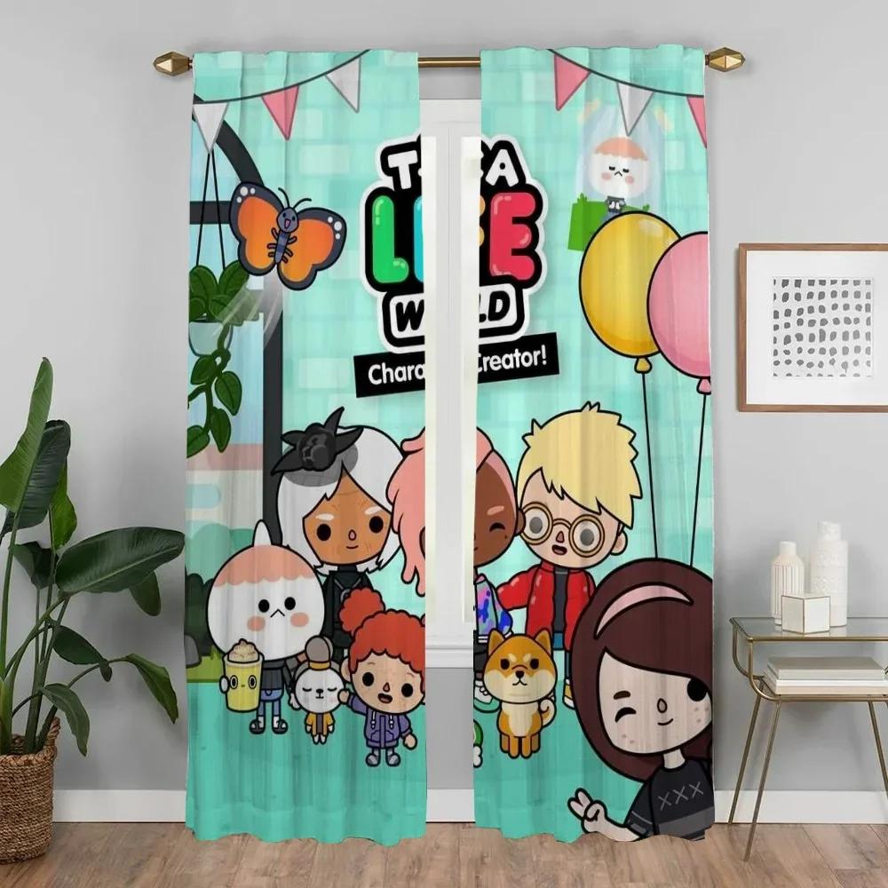 Занавеска-перегородка Tocas Life World для комнаты, 2 панели, домашние интерьерные шторы, украшение на Хэллоуин, шторы, тюль для спальни