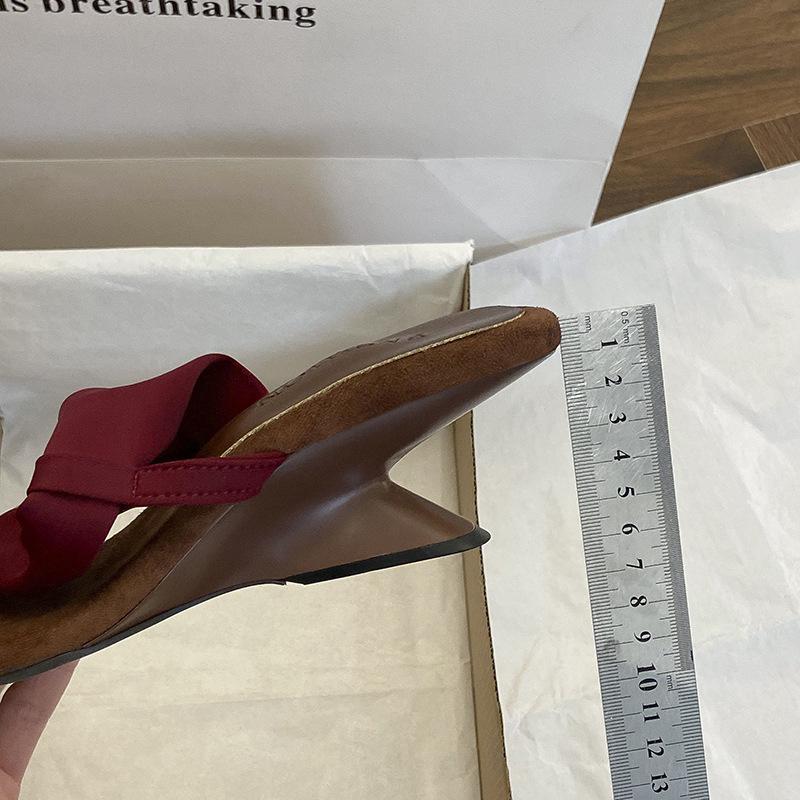 Retro Slope Heel Cool Slippers Women's Summer Wear 2025 New Fairy Style with Skirt Square Head Open-toed High-heeled Sandals