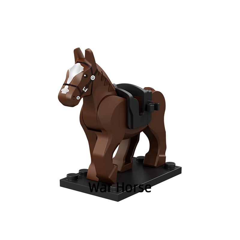 Коричневый Белый Черный Серый Древний Боевой Конь Модель Блоки MOC Кирпичи Набор Подарки Игрушки Для Детей XP1007-XP1016
