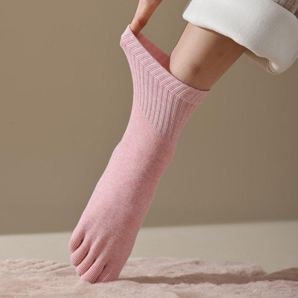 Мягкие носки для пола, женские носки с 5 пальцами, новые махровые носки