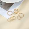 Кольцо, Модное Персональное и Простое Двухслойное Открытое Кольцо-Соединение из Скрученной Цепи, Набор из Семи Колец для Женщин