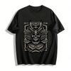 Винтажная футболка с принтом черепа и самурая Streetwear Повседневная мужская футболка Хлопковая футболка