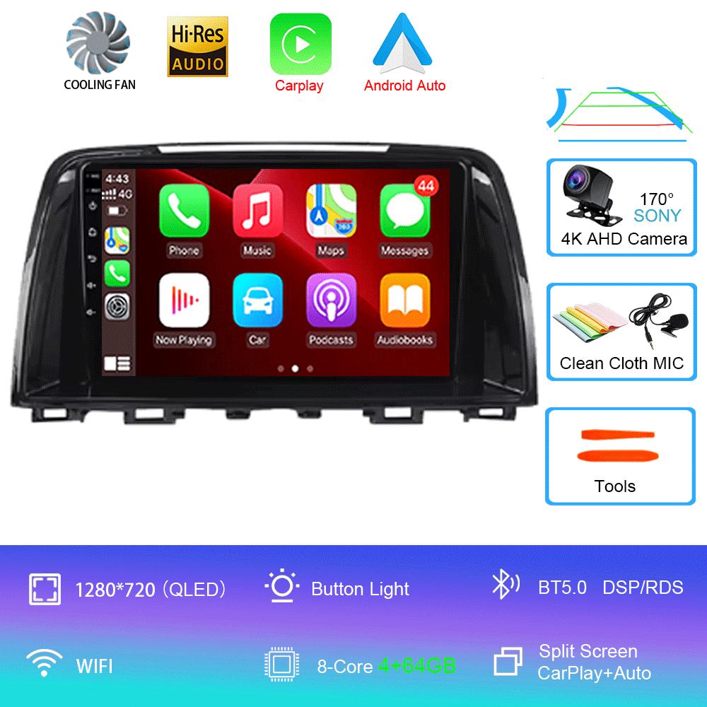 Для Mazda 6 GJ Atenza 2012 2013 2014 2015 2016 2017 Android 14 Carplay Auto Автомобильный мультимедиа Все-в-одном Автомобильный радиоприемник видеоплеер GPS