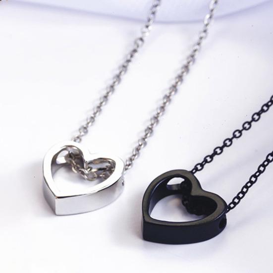 Women Necklace Hollow Out Heart Jewelry Long Lasting Bright Luster Pendant Necklace for Festival