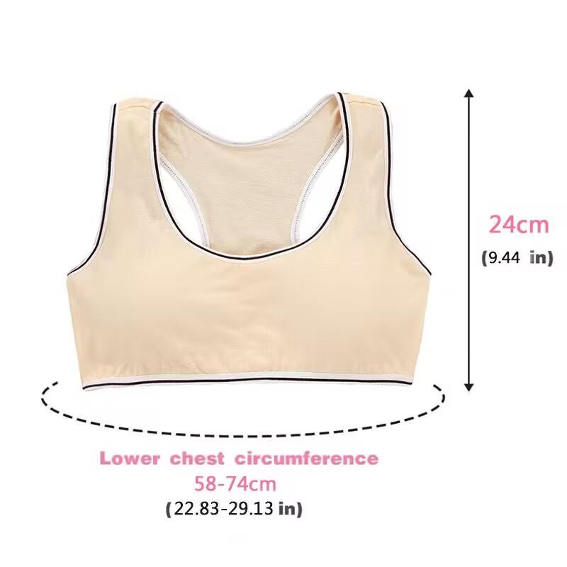 8-14 лет тренировочный бюстгальтер для девочек тонкий ремешок спортивное нижнее белье для подростков полового созревания хлопковый детский бюстгальтер