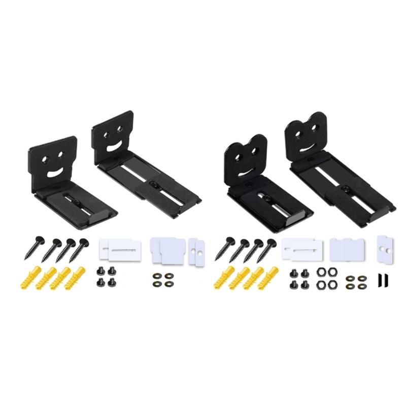 2pcs Adjustable Soundbar Wall Mount Brackets Speaker Wall Stand for Heavy Center Channel, 50KG Capacity Floating Rack