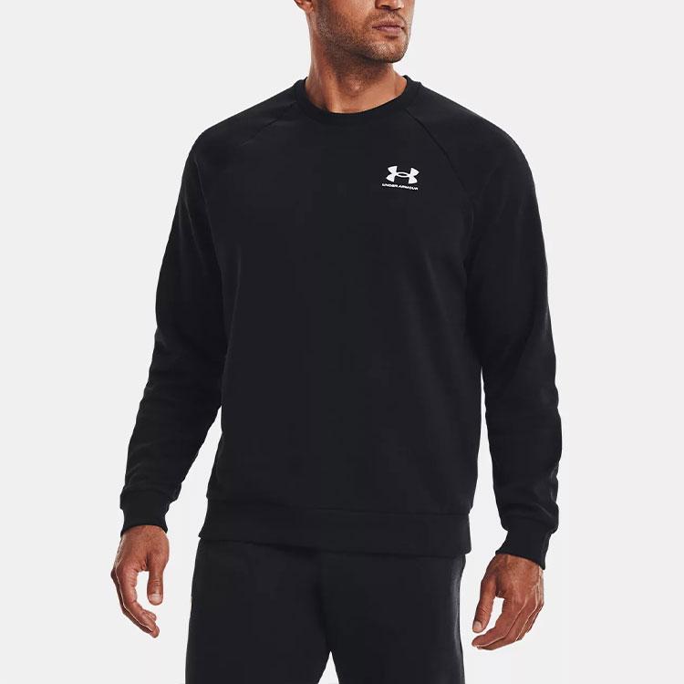 Under Armour Свитшоты Rival Мужские Черные С Круглым Вырезом Умеренные Обычные 1359029-001