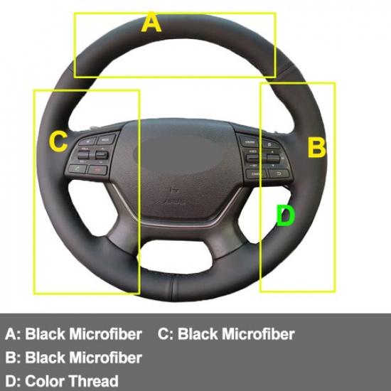 Чехол-обмотка на руль автомобиля для Hyundai Genesis 2015 2016, шьется вручную