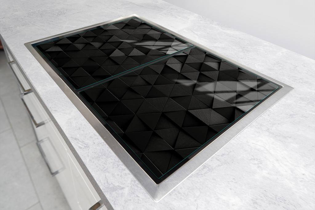СТЕКЛЯННАЯ ЗАЩИТНАЯ ПАНЕЛЬ ДЛЯ КУХНИ 2x35x52 ЧЕРНАЯ