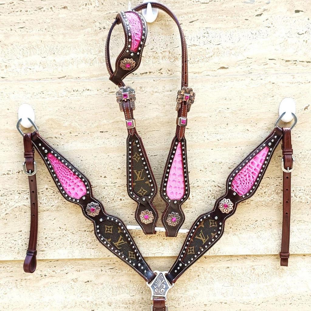 WILDRACE Премиум Выставочная Седловка для Лошади Вестерн Кожаный Наголовник Нагрудник (Два комплекта)