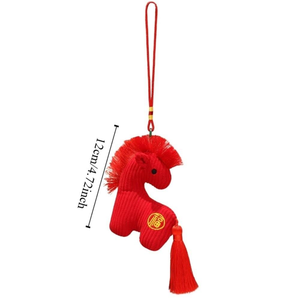 Handmade Hanging Pony Doll PP Cotton Zodiac Pony Figurine Plush Horse Keychain Backpack Pendant