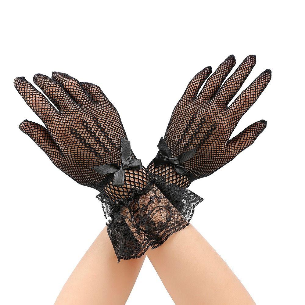 Сетчатые перчатки невесты Эластичные перчатки для сценических выступлений Новые варежки Женские