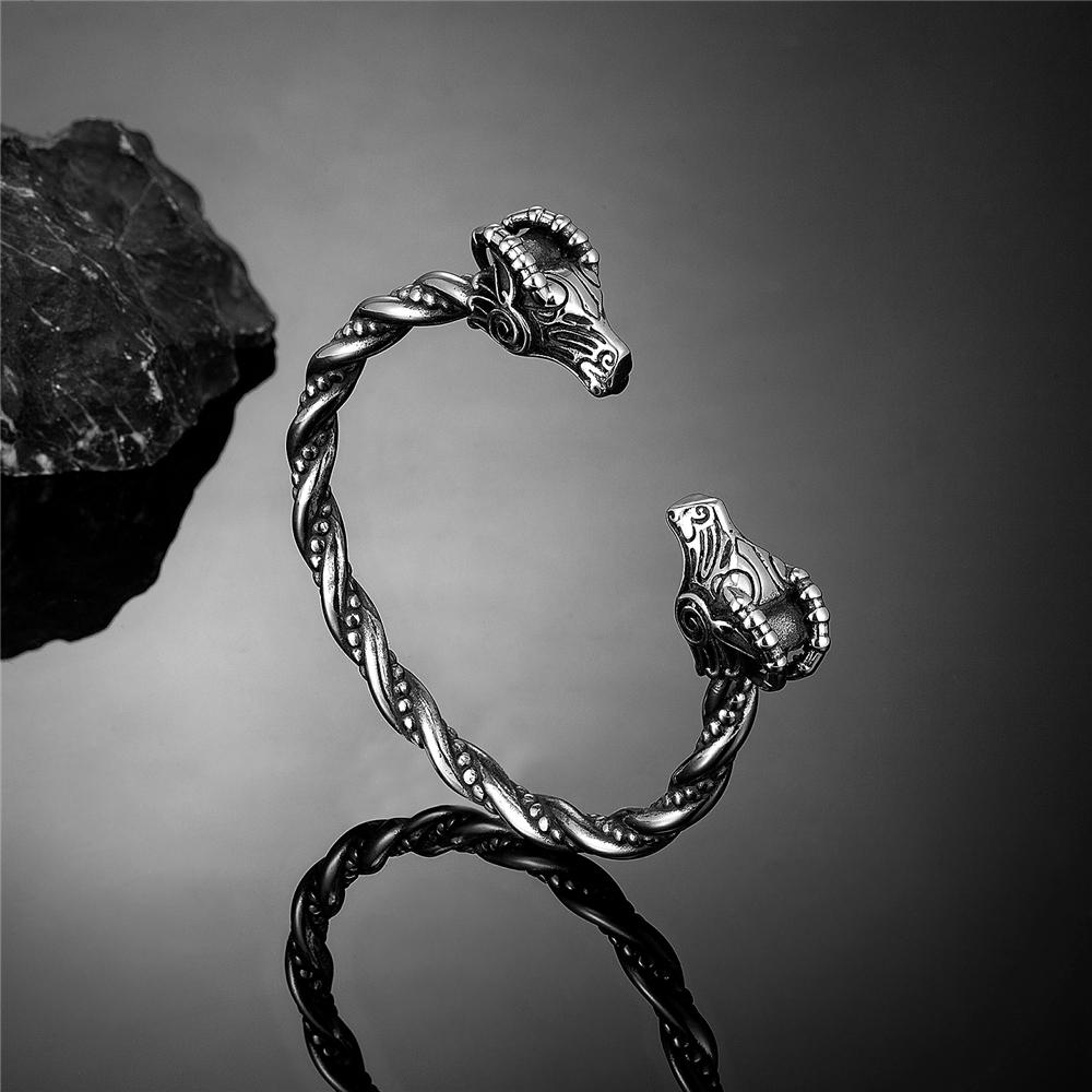 Скандинавские Демон Козел Дракон Волк Браслеты Мужские Руны Викингов Винтажные Браслеты из Нержавеющей Стали Амулет Браслет Исландские Украшения