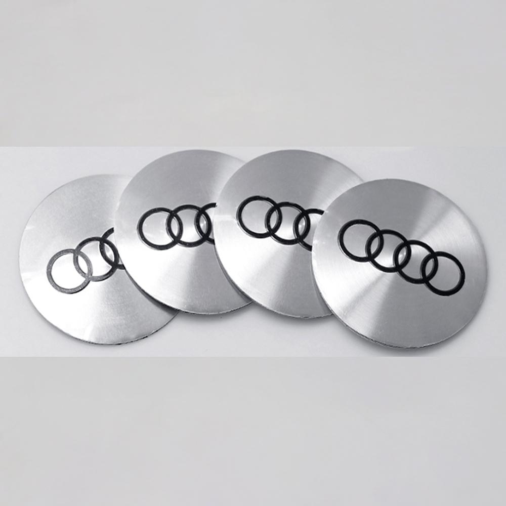 2026 4pcs 56mm Car Wheel Center Hub Cap Badge Logo Emblem Decal Wheel Sticker For 4UYUE A3 A4 A5 A6 Q3 Q5 Q7 TT